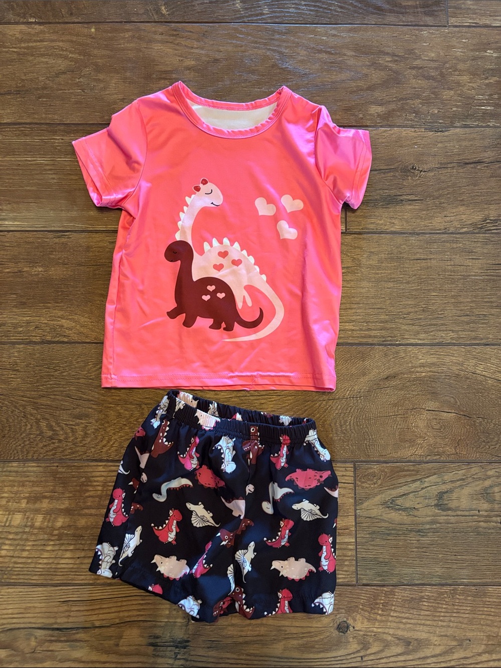 SHEIN Pink and Black Dino Outfit